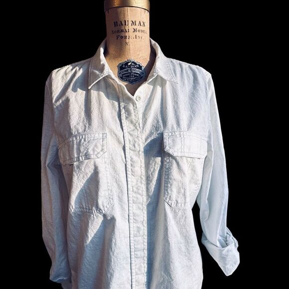 Calvin Klein Jeans White linen blend western style shirt size - Picture 5 of 16